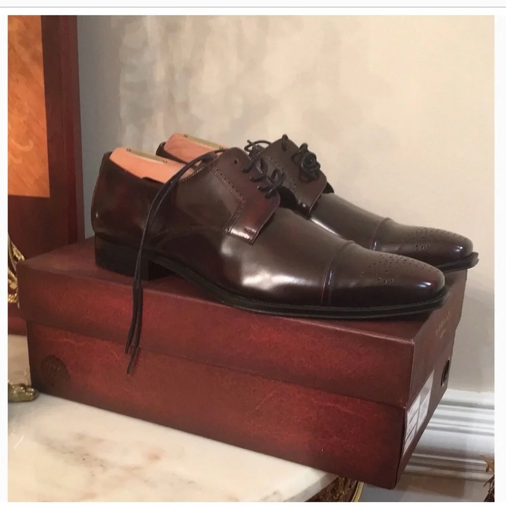 Mezlan Lace Up Leather Brown Oxfords sz.8.5
